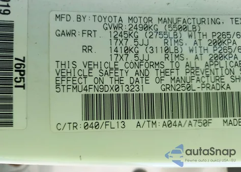 2013 Toyota Tacoma Base V6 from USA, damaged, VIN 5TFMU4FN9DX013231